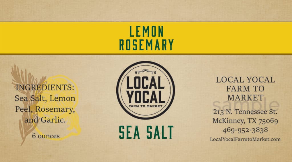 Close-Up View of label for flavored sea salt.